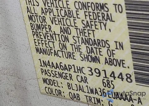 2017 Nissan Maxima 3.5 Sr from USA, damaged, VIN 1N4AA6AP1HC391448